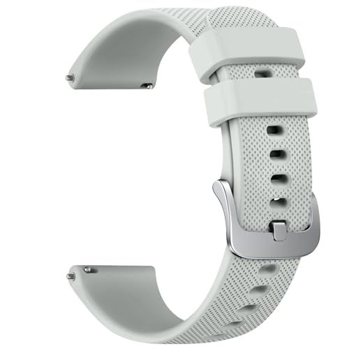 Tobfit Colourful 18mm Silicone Watch Strap Compatible for Titan, Timex, Casio, Sonata etc, Quick Release Sport Loop Strap(Grey) - Image 1
