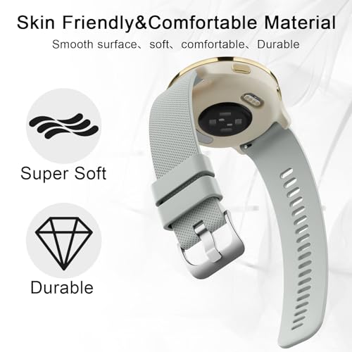 Tobfit Colourful 18mm Silicone Watch Strap Compatible for Titan, Timex, Casio, Sonata etc, Quick Release Sport Loop Strap(Grey) - Image 4