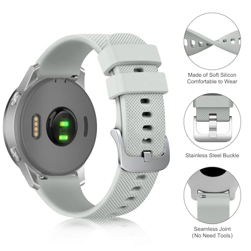 Tobfit Colourful 18mm Silicone Watch Strap Compatible for Titan, Timex, Casio, Sonata etc, Quick Release Sport Loop Strap(Grey) - Image 3