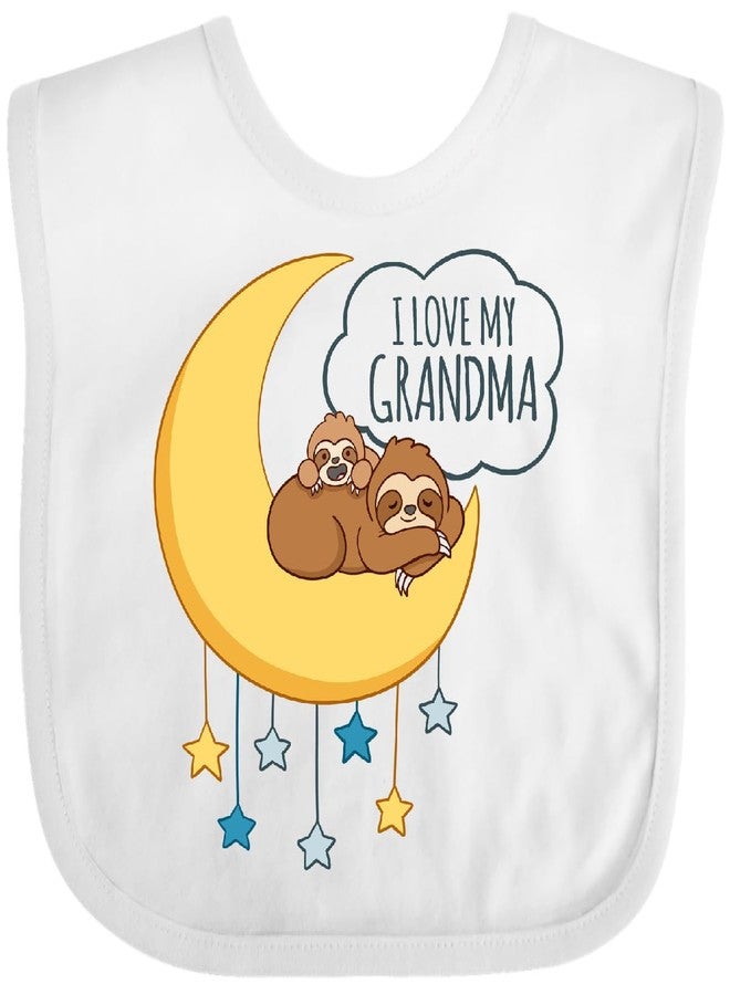 inktastic I Love My Grandma Baby Bib White 42052 - Image 1