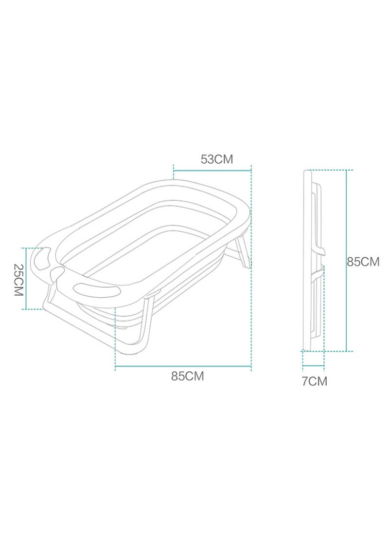 شاربدو Ø­ÙˆØ¶ Ø§Ø³ØªØ­Ù…Ø§Ù… Ù‚Ø§Ø¨Ù„ Ù„Ù„Ø·ÙŠ Ù„Ù„Ø­Ù…Ø§Ù… Ù…Ø¹ Ø­ØµÙŠØ±Ø© Ø­Ù…Ø§Ù… ÙˆÙ…Ù‚ÙŠØ§Ø³ Ø­Ø±Ø§Ø±Ø©ØŒ ØµÙŠÙ†ÙŠØ© Ø¯Ø´ Ø­ÙˆØ¶ Ø§Ø³ØªØ­Ù…Ø§Ù… Ù„Ù„Ø£Ø·Ù�Ø§Ù„ Ù‚Ø§Ø¨Ù„Ø© Ù„Ù„Ø­Ù…Ù„ Ù…Ø¹ Ø£Ø±Ø¬Ù„ Ø¯Ø¹Ù… Ù…Ø¶Ø§Ø¯Ø© Ù„Ù„Ø§Ù†Ø²Ù„Ø§Ù‚ Ù…Ù†Ø§Ø³Ø¨Ø© Ù„Ù„Ø£ÙˆÙ„Ø§Ø¯ ÙˆØ§Ù„Ø¨Ù†Ø§Øª Ù…Ù† Ø³Ù† 0 Ø¥Ù„Ù‰ 8 Ø³Ù†ÙˆØ§Øª - Image 2