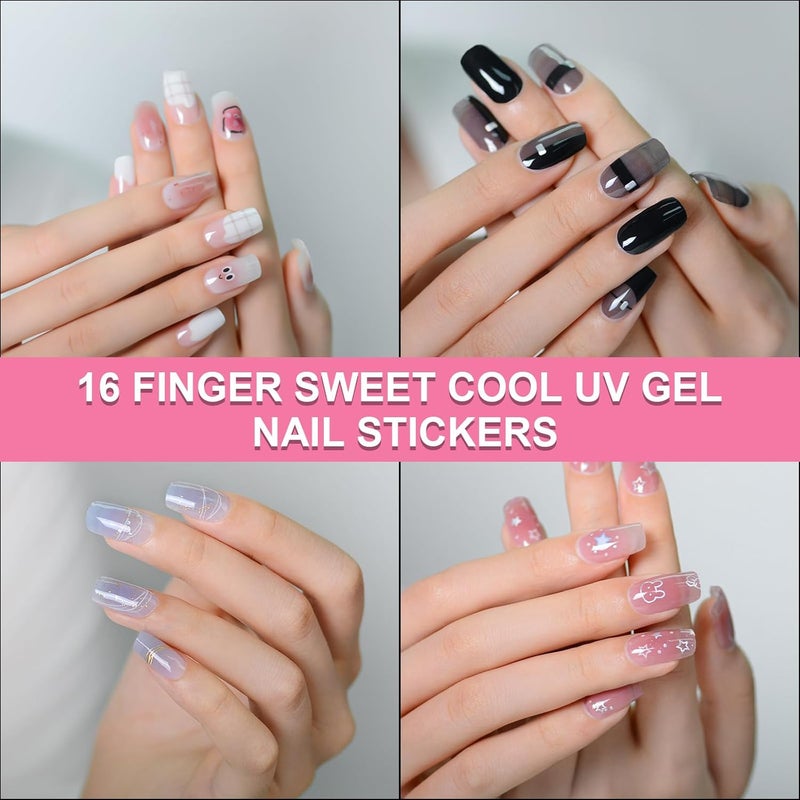 Semi closed gel nail sticker, semi closed gel nail sticker, need UV/LED light, gel nail polish packaging, fashion design, female nail art sticker - Image 2