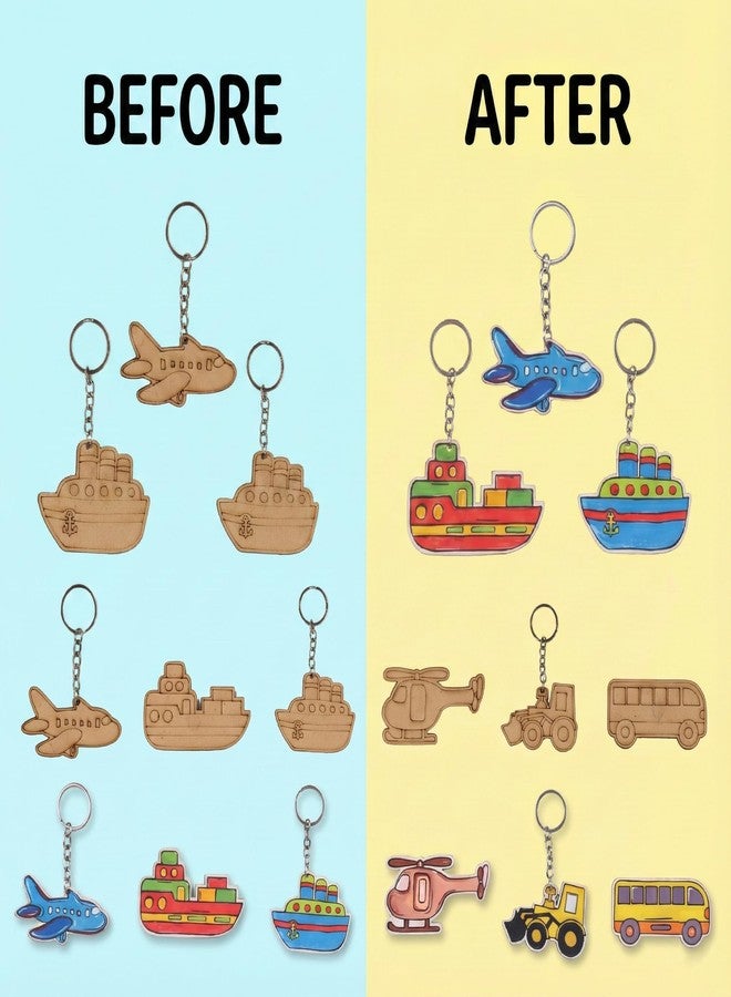 HOBBY INDIA DIY Keychain Fridge Magnet Painting Kit for Kids & Adult | Creative Art & Craft Set Gift for Girls & Boys | Cute Resin Activity Key Chain Making | Fun Birthday & Home Decor (Vehicle) - Image 4