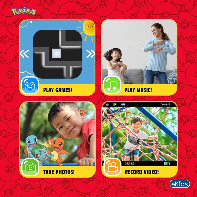 eKids Pokemon Pikachu Kids Camera with SD Card, Digital Camera for Kids with Video Recording and Built-in Digital Stickers (Pokemon) - Image 3