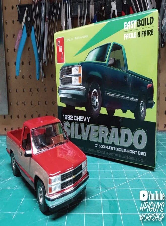 AMT 1992 Chevrolet Silverado Shortbed Fleetside Pickup Easy Build 1:25 Scale Model Kit - Image 5