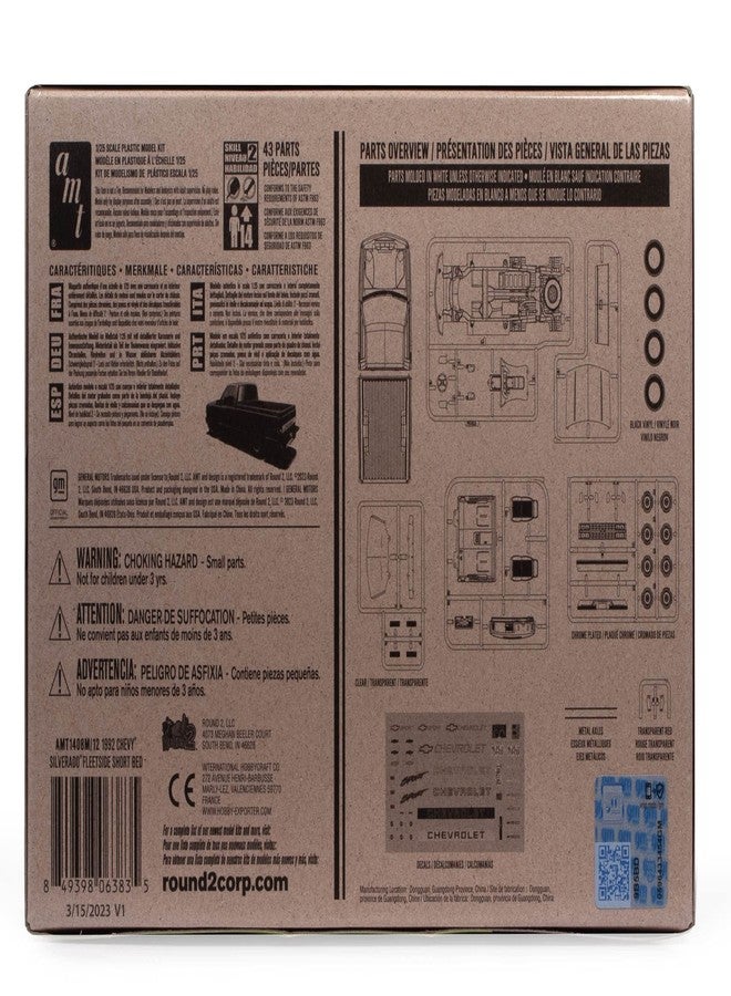 AMT 1992 Chevrolet Silverado Shortbed Fleetside Pickup Easy Build 1:25 Scale Model Kit - Image 4