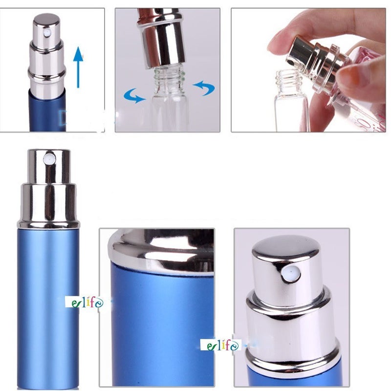 GOLF 6pcs 6ml Portable Mini Refillable Perfume Scent Aftershave Atomizer Empty Spray Bottle with 2 Funnel Filler for Travel Purse - Image 4