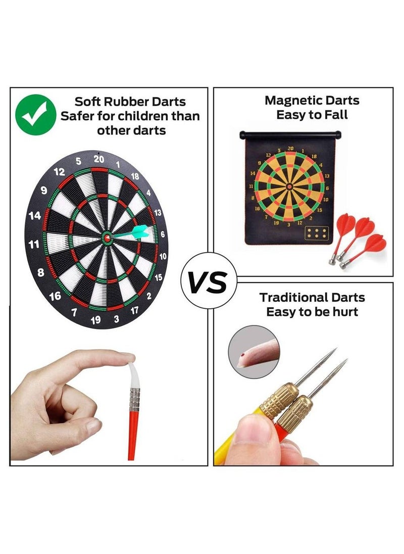 UB - Archery Dart Board Safety Rubber Game Set with 6 Soft Tip Arrow and Support Frame - Image 1