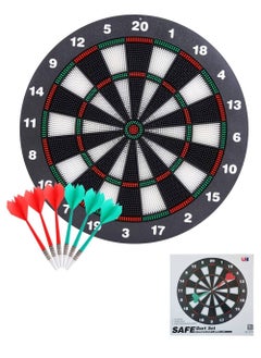 Archery Dart Board Safety Rubber Game Set with 6 Soft Tip Arrow and Support Frame