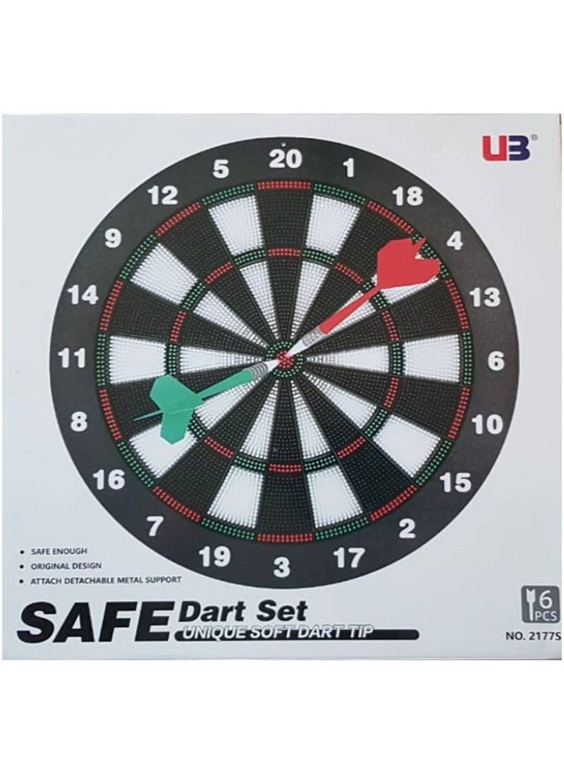 UB - Archery Dart Board Safety Rubber Game Set with 6 Soft Tip Arrow and Support Frame - Image 1