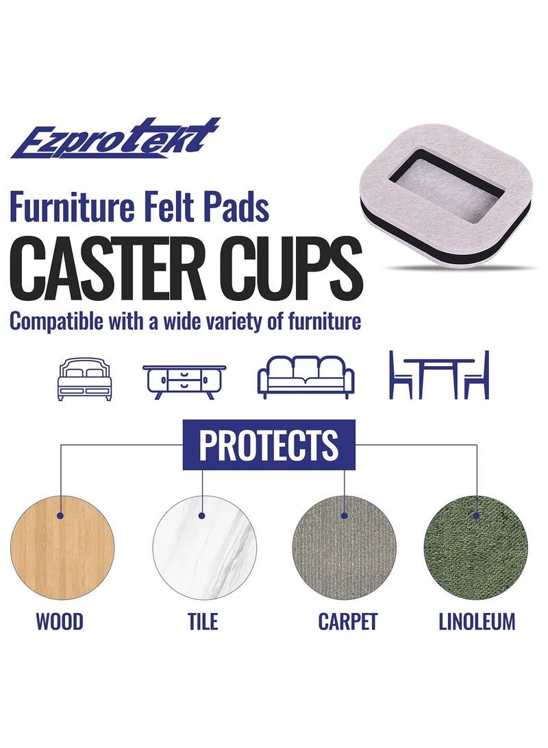 Generic Felt Caster Cups for Hardwood Floors, Wheel Stoppers for Office Chairs and Furniture, Prevent Sliding and Scratches, Reduce Noise (10PCS)  - Image 3
