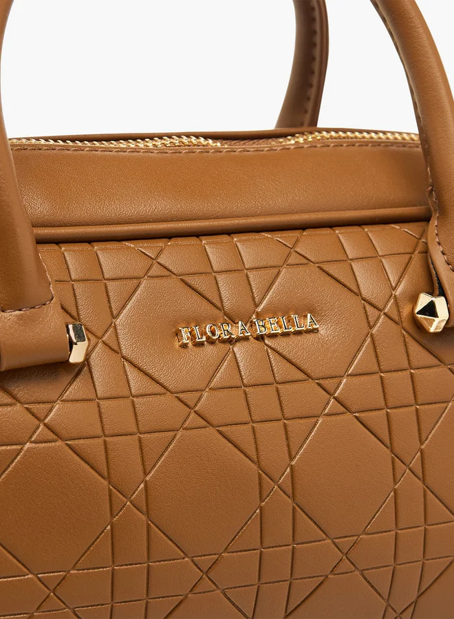 Flora Bella By Shoexpress Quilted Crossbody Bag with Detachable Strap and Zip Closure