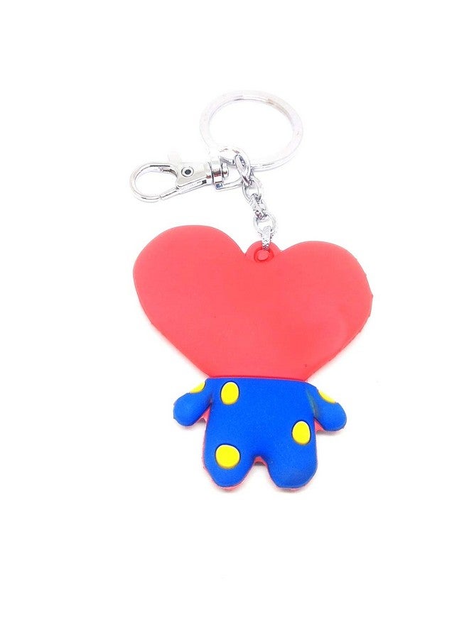 Trunkin Cute 2D Premium Tata BTS | BT21 Kpop Character | Doll Fancy Heavy Premium Silicone Keychain Red - Image 2