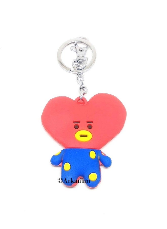 Trunkin Cute 2D Premium Tata BTS | BT21 Kpop Character | Doll Fancy Heavy Premium Silicone Keychain Red - Image 1