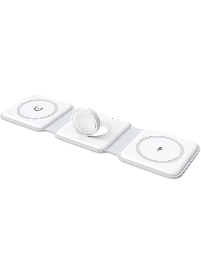 3 in 1 Foldable Wireless Charger, Magsafe Charger Charging Station for Multple Devices,Travel Charger for iPhone16 /15/14/13/12 Series, iWatch, AirPods Pro  - Image 1