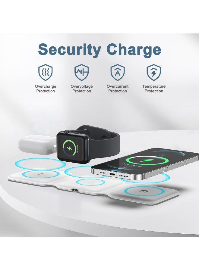 3 in 1 Foldable Wireless Charger, Magsafe Charger Charging Station for Multple Devices,Travel Charger for iPhone16 /15/14/13/12 Series, iWatch, AirPods Pro  - Image 3