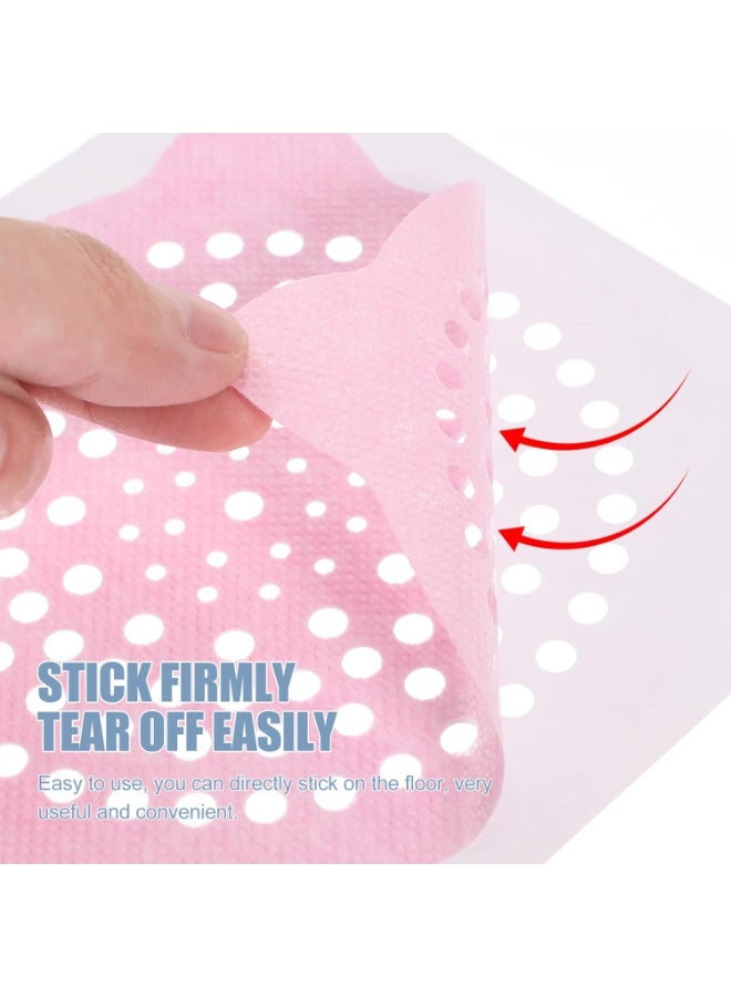 100 ملصق تصريف دش للاستخدام مرة واحدة، غطاء تصريف، ملصقات تصريف الأرضية، ملصقات مصفاة الحوض، صائد الشعر، ملصقات مجاري الشعر للحمام، غرفة الغسيل، حوض الاستحمام، المطبخ، الحوض، والمزيد - Image 3