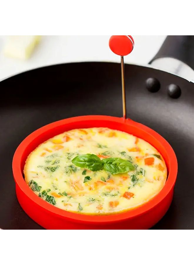 Red Silicone Omelette Maker Non Stick Easy Flip Round Egg Mold - Image 1