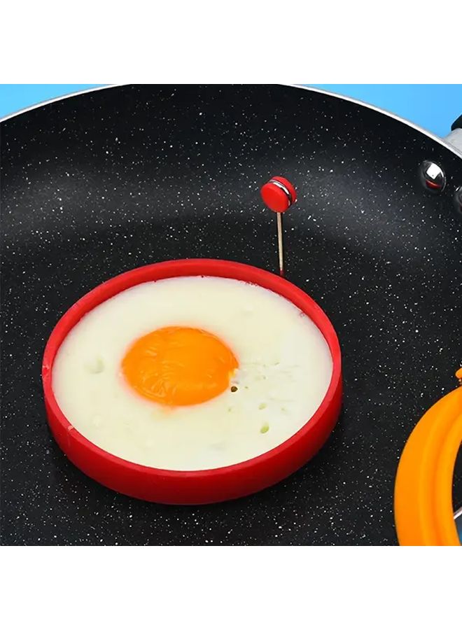 Red Silicone Omelette Maker Non Stick Easy Flip Round Egg Mold - Image 3