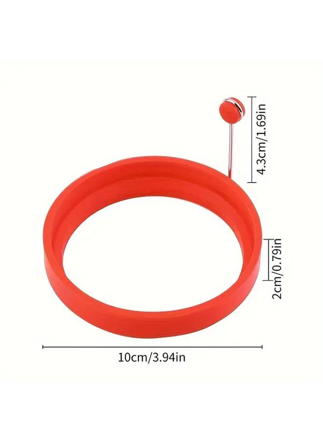 Red Silicone Omelette Maker Non Stick Easy Flip Round Egg Mold - Image 4