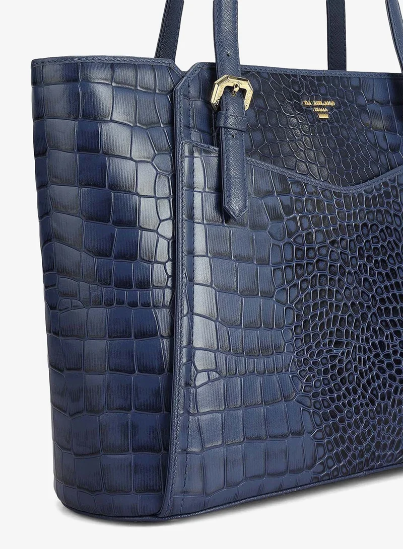 Da Milano Stardust Medium Croco Leather Tote - Stardust for Women | Best Price UAE