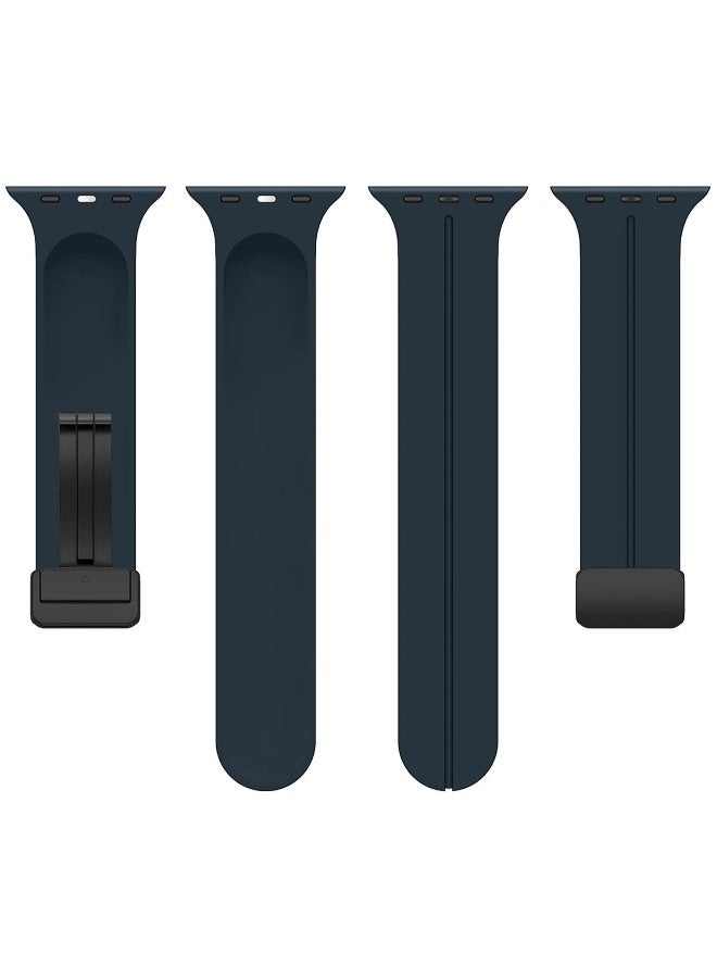 Magnetic for Apple Watch Band 49mm 45mm 44mm 42mm Women men,Silicone Sport Strap Replacement WristBands for Apple Watch Series 9/ultra 2/8/ultra/7/SE/SE 2nd/6/5/4/3/2/1,iWatch Bands - Image 4