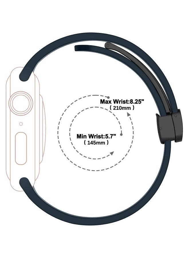 Magnetic for Apple Watch Band 49mm 45mm 44mm 42mm Women men,Silicone Sport Strap Replacement WristBands for Apple Watch Series 9/ultra 2/8/ultra/7/SE/SE 2nd/6/5/4/3/2/1,iWatch Bands - Image 3