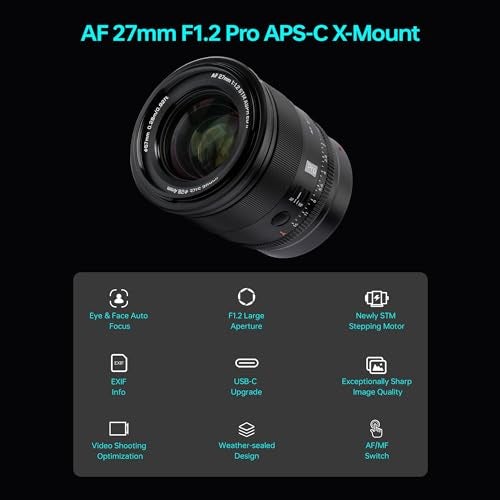 VILTROX عدسة فيلتروكس 27 مم f1.2 برو X Mount، تركيز تلقائي APS-C رئيسية لكاميرا فوجي X-Mount المرآة XS20 XH2s XH2 XT5 XE4 XT30II XT4 XT200 X100V XS10 XPRO3 XT2 XA3 XA10 - Image 2