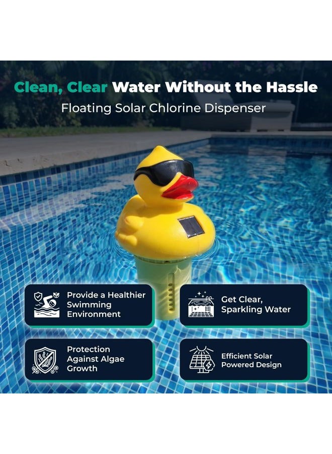 GAME 12301-BB Solar Light-Up Derby Duck Mid-Size Chlorinator Pool Chorine Dispenser, New Version - Image 2
