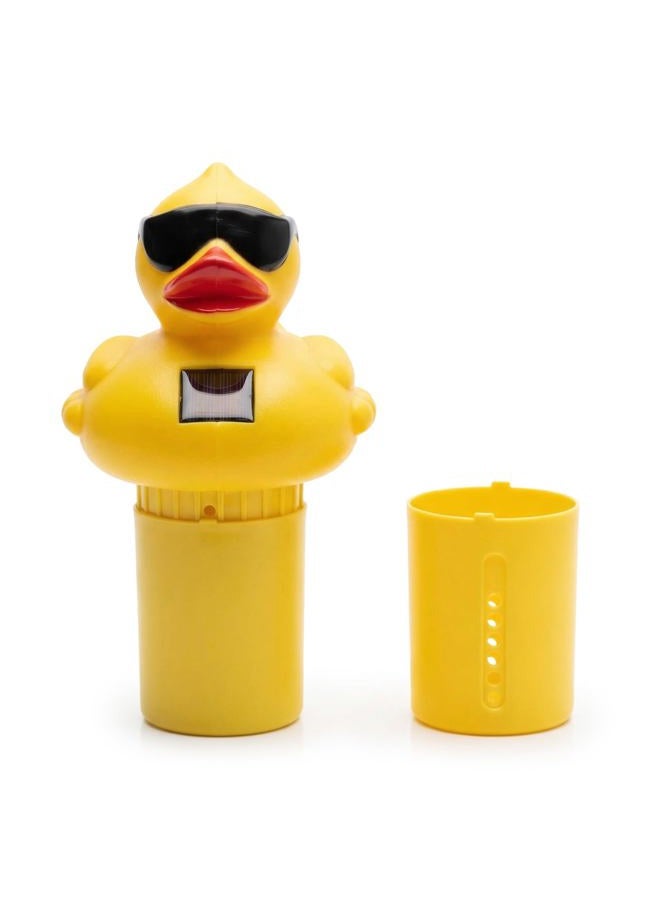 GAME 12301-BB Solar Light-Up Derby Duck Mid-Size Chlorinator Pool Chorine Dispenser, New Version - Image 1