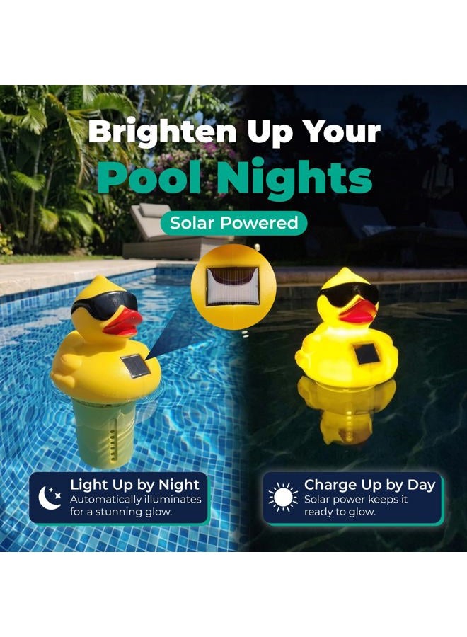 GAME 12301-BB Solar Light-Up Derby Duck Mid-Size Chlorinator Pool Chorine Dispenser, New Version - Image 3