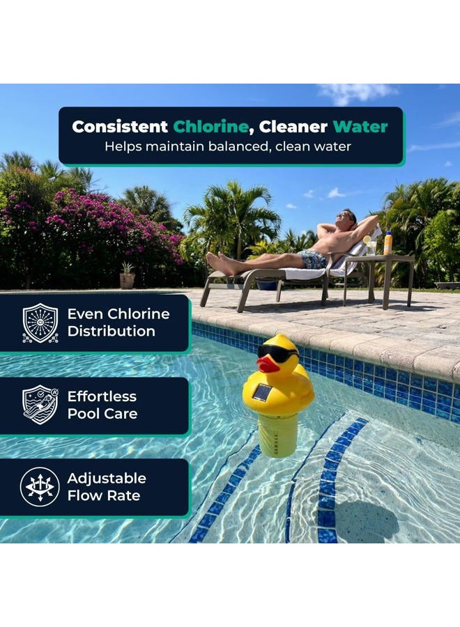 GAME 12301-BB Solar Light-Up Derby Duck Mid-Size Chlorinator Pool Chorine Dispenser, New Version - Image 4