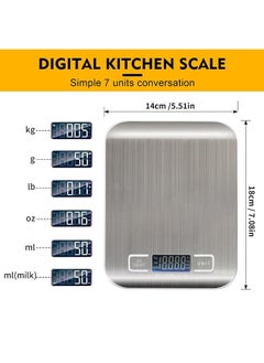 ميزان المطبخ من العلامة التجارية المنزلية، ميزان طعام رقمي متعدد الوظائف للخبز والطهي والحمية، ميزان مطبخ بشاشة LCD ومنصة ستانلس ستيل، نحيف للغاية، وظيفة صفر - pzsku/ZA81E43B5AD0AF8206CAAZ/45/_/1696486234/591fc6f4-9cc0-498b-8ffd-469d5c14d007