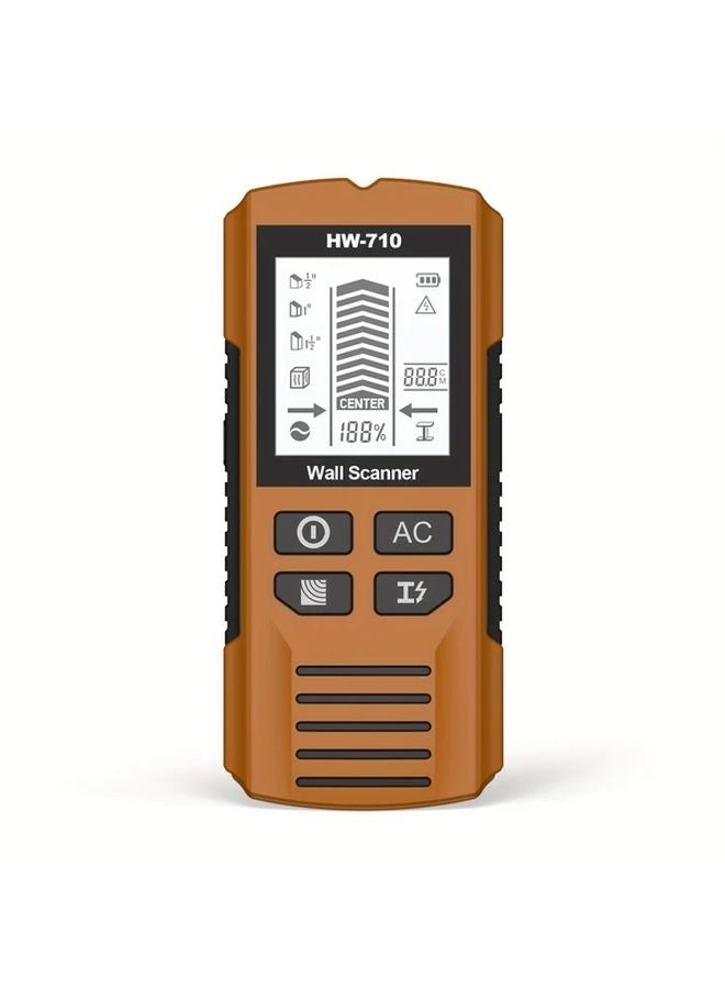Brown Digital Wall Scanner Detector For Studs Metal AC Wire Cable PVC Pipe Battery Powered - Image 2