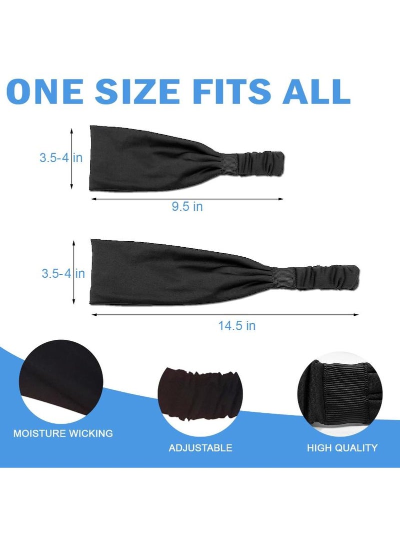 خاجول 5 عبوات عصابة رأس نسائية للياقة البدنية للنساء، عصابة شعر رياضية ماصة للرطوبة، عصابة شعر يوغا مرنة ناعمة غير قابلة للانزلاق، عصابة شعر رياضية مريحة للياقة البدنية والجري والصالة الرياضية وتمارين السفر - Image 2