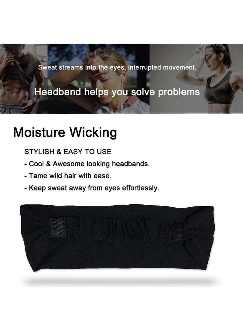 خاجول 5 عبوات عصابة رأس نسائية للياقة البدنية للنساء، عصابة شعر رياضية ماصة للرطوبة، عصابة شعر يوغا مرنة ناعمة غير قابلة للانزلاق، عصابة شعر رياضية مريحة للياقة البدنية والجري والصالة الرياضية وتمارين السفر - Image 5
