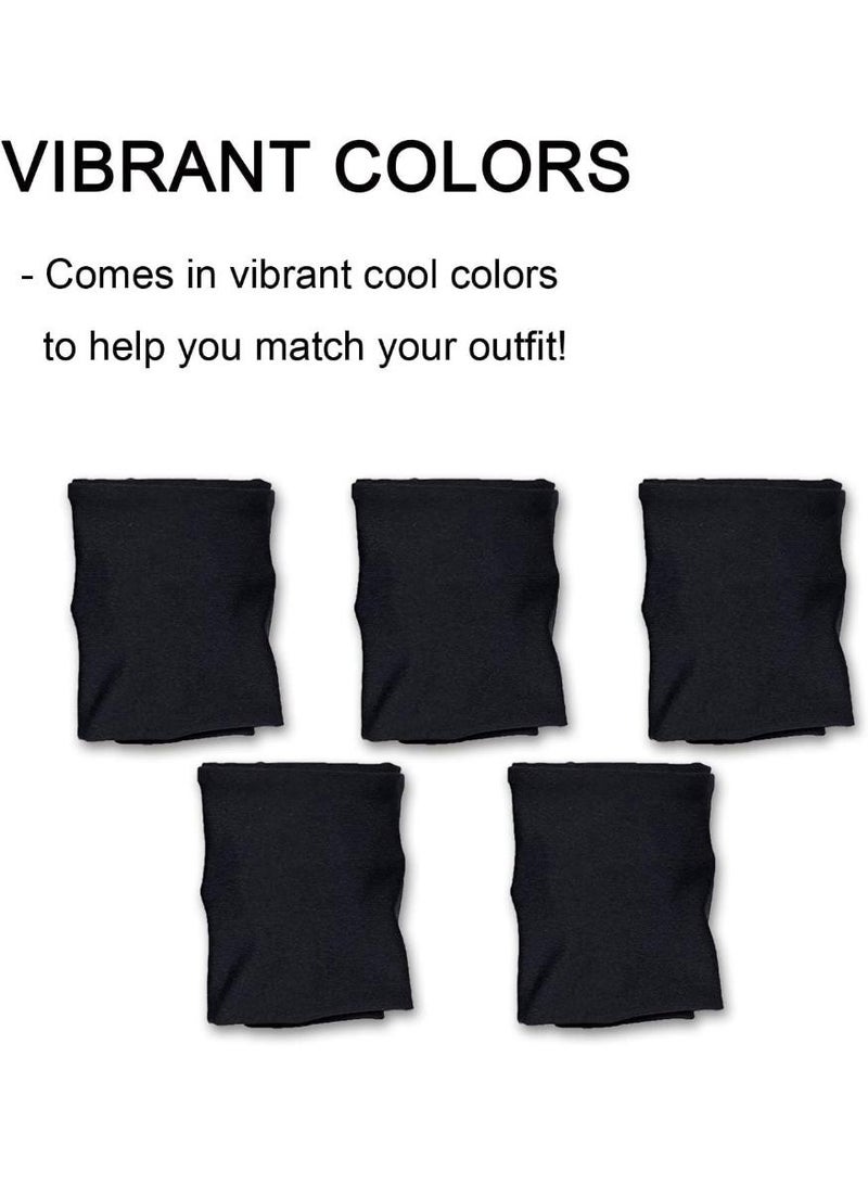 خاجول 5 عبوات عصابة رأس نسائية للياقة البدنية للنساء، عصابة شعر رياضية ماصة للرطوبة، عصابة شعر يوغا مرنة ناعمة غير قابلة للانزلاق، عصابة شعر رياضية مريحة للياقة البدنية والجري والصالة الرياضية وتمارين السفر - Image 4