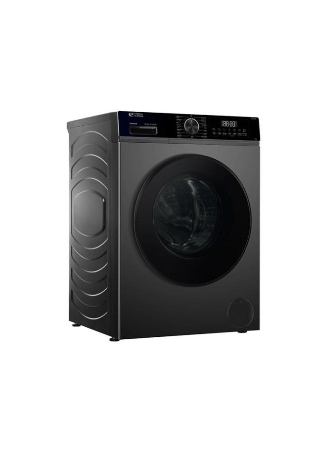 جنرال سوبريم غسالة تعبئة أمامية 8 كيلو, 15 برنامج , موتور إنفيرتر BLDC ، خاصية القفل الذاتي للباب، فضي غامق. - Image 2