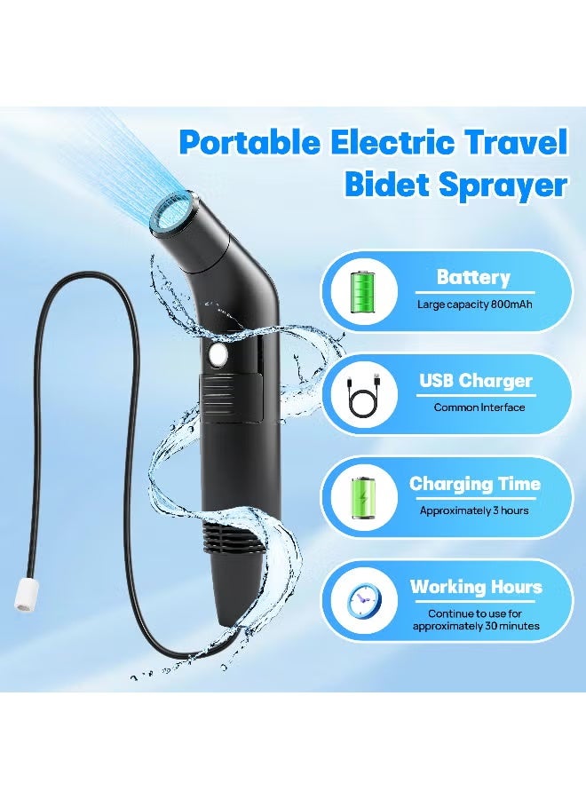 WALALLA Electric Travel Bidet Set, Portable Travel Bidet Sprayer with Foldable 2.5L Water Bag, Wireless Rechargable Handheld Portable Sprayer with 1.2m Hose, 2 Models, Great for Hygiene at Home and Outdoor Travel, Camping - Image 4