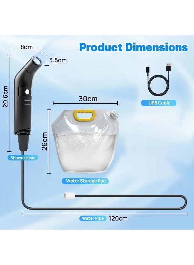 WALALLA Electric Travel Bidet Set, Portable Travel Bidet Sprayer with Foldable 2.5L Water Bag, Wireless Rechargable Handheld Portable Sprayer with 1.2m Hose, 2 Models, Great for Hygiene at Home and Outdoor Travel, Camping - Image 2