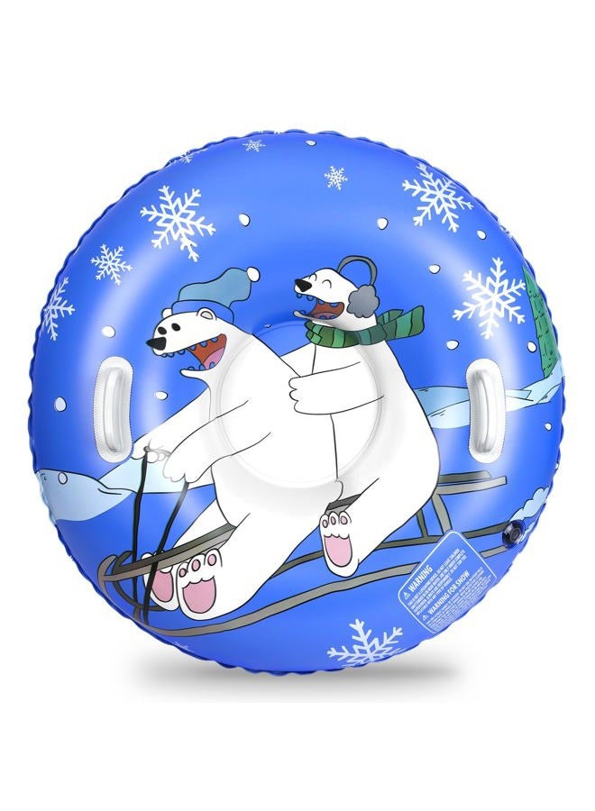 Eugsph Snow Tubes for Kids, 36" Durable Inflatable Snow Sleds, Heavy Duty Thickened Bottom Snow Sled with Sturdy Handles, Sledding Skiing Winter Outdoor Gifts Toys for Kids (Polar Bear) - Image 1
