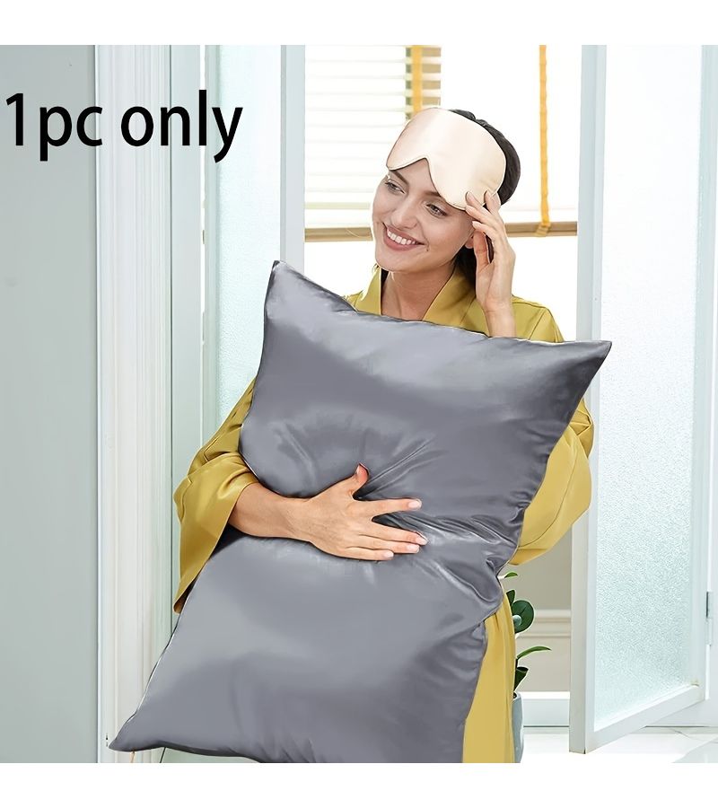 Satin Pillowcase With Hidden Zipper Queen Size 21 Momme 600 Thread Count Hypoallergenic Soft Breathable For Hair And Skin Pink - Image 2