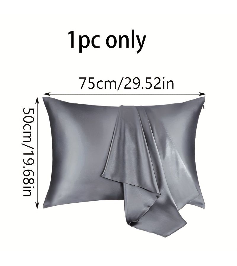 Satin Pillowcase With Hidden Zipper Queen Size 21 Momme 600 Thread Count Hypoallergenic Soft Breathable For Hair And Skin Pink - Image 3