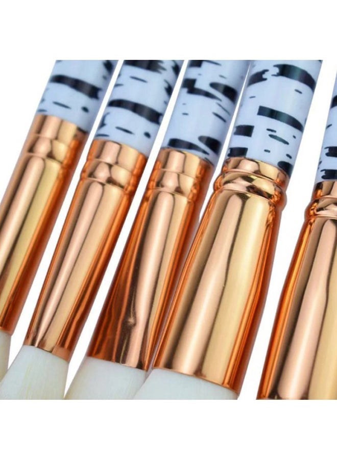 NIBEMINENT 10-Piece Make Up Brush With Bag White/Black/Rose Gold - Image 3