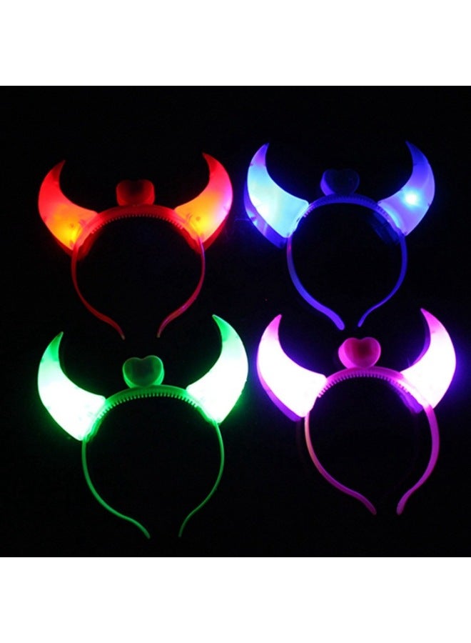 Cheering Headband Glow Stick Small Gift Party Flash Horn Head Hoop Horn Head Buckle Toy-Color:Flower Head Button 1  - Image 3