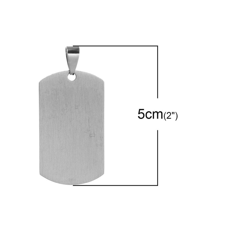 JGFinds Large Metal Stamping Blanks - 10 Pack, Stainless Steel Dogtags, Engraving Necklace Dog Tags Pendants, 2 Inch x 1 Inch - Image 3