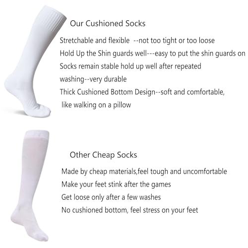 Raigoo Soccer Softball Baseball Football Socks for Youth Kids Boys and Girls Ages 4 to 16 Knee High Sport Athletic Socks - Image 5