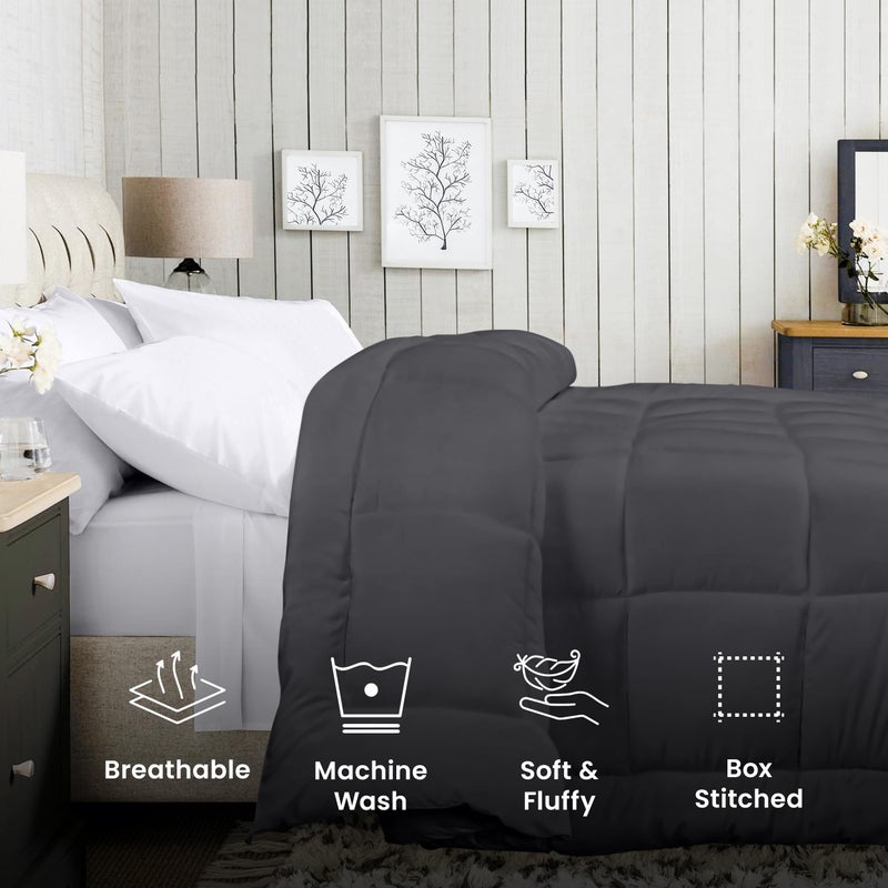 Utopia Bedding All Season Down Alternative Quilted Twin Comforter  Duvet Insert with Corner Tabs  Machine Washable  Bed Comforter (Grey) - Image 3