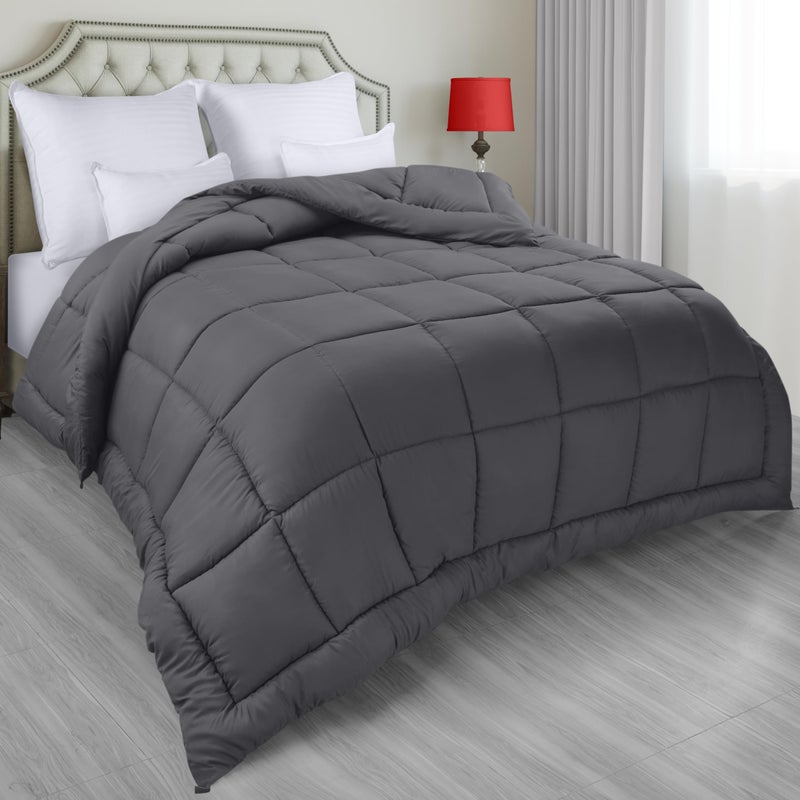 Utopia Bedding All Season Down Alternative Quilted Twin Comforter  Duvet Insert with Corner Tabs  Machine Washable  Bed Comforter (Grey) - Image 1