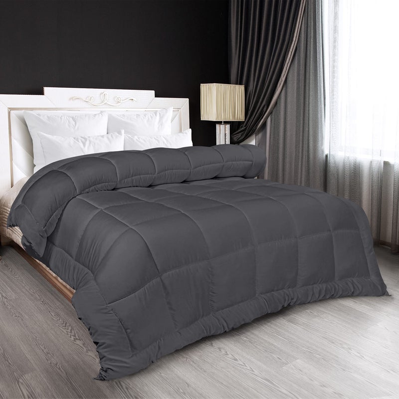 Utopia Bedding All Season Down Alternative Quilted Twin Comforter  Duvet Insert with Corner Tabs  Machine Washable  Bed Comforter (Grey) - Image 4